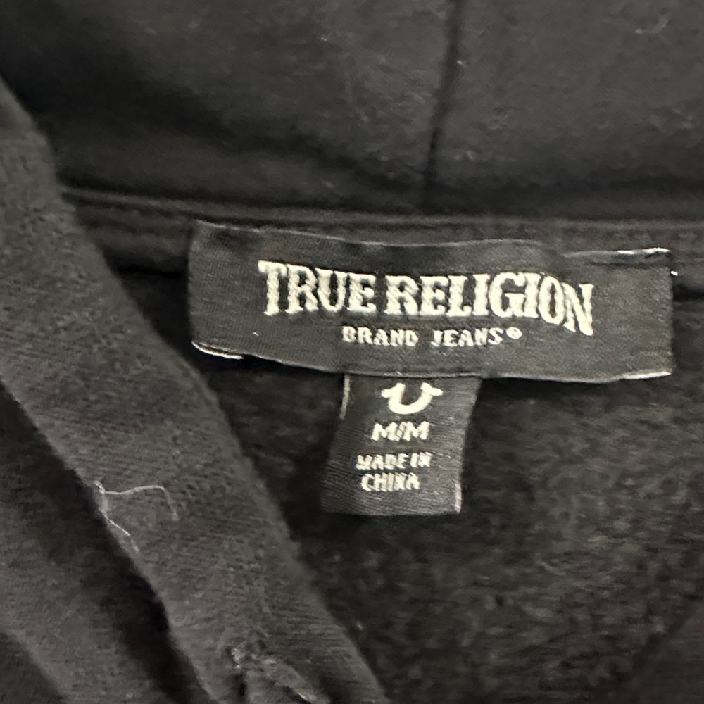 True Religion Black and Gold Hoodie pullover arch logo - Picture 2 of 7